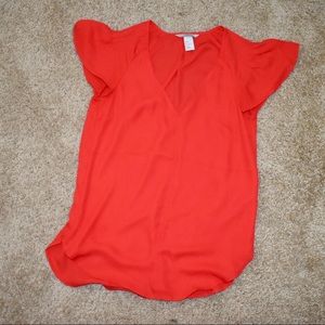 Red H&M short sleeve blouse
